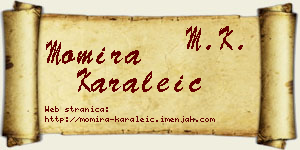 Momira Karaleić vizit kartica